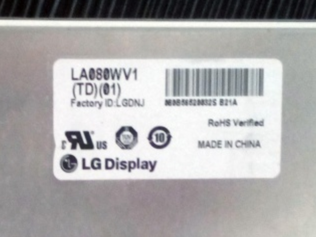 Original LA080WV1-TD01 LG Screen Panel 8" 800*480 LA080WV1-TD01 LCD Display